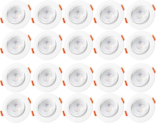 Ultra Slim 12W LED Downlights Warm White 3000K IP20 Recessed Ceiling Spotlights Polycarbonate Body Cutout 7585mm 20 Pack