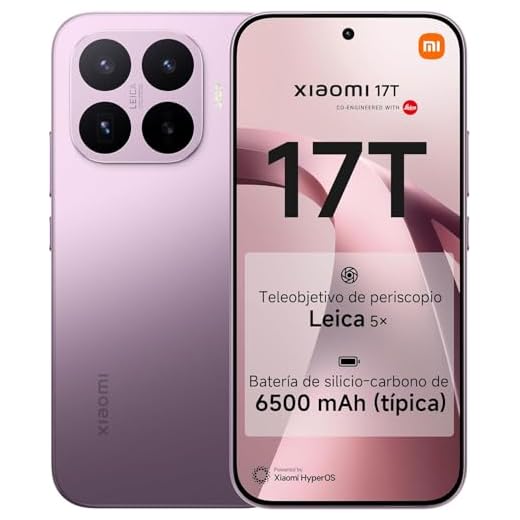 XIAOMI 17T, Smartphone 12 + 256 GB, Eye-Care-Display von 6,59 Zoll bis 120 Hz, Silizium-Kohlenstoff-Akku mit 6500 mAh (Typ), Leica Teleobjektiv 5x, HyperCharge 67 W, Violett