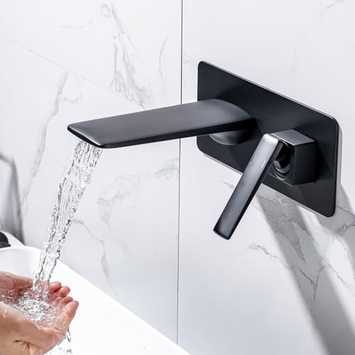Robinet mural encastrable cascade anti-éclaboussures pour vasque - 7