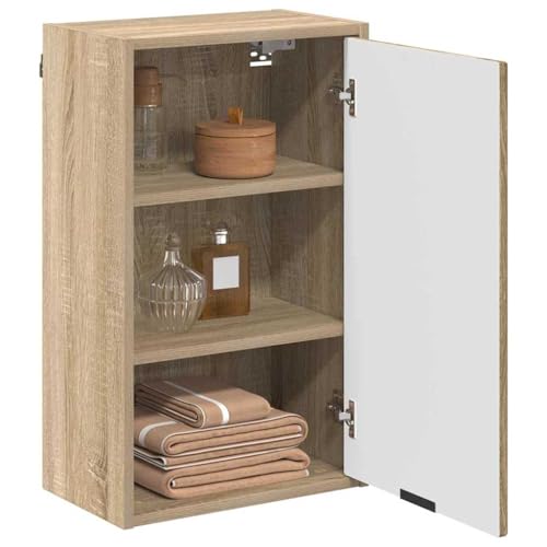 vidaXL Gabinete de Baño con Puerta Roble Sonoma 39 x 23,5 x 65 cm, Armario de baño Moderno, Mueble de Pared Rectangular, diseño Compacto, Ahorra Espacio Funcional