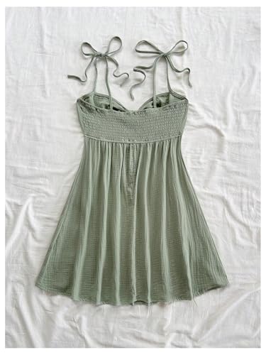 Image of SOLY HUX Women's Summer Cami Sun Dress A Line Tie Shoulder Y2k Cute Casual Short Mini Beach Babydoll Dresses