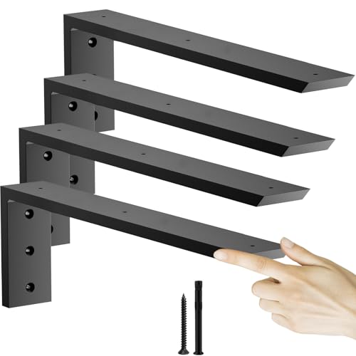 Countertop Support Bracket 16 inch 4 Pack (3/8 Thick) Premium Heavy Duty Granite Countertop Brackets 16x6x2.5 Shelf L Bracket Mantel Corbels for Quartz Wood Concrete and Laminate Countertops