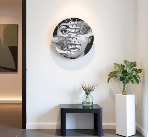 AlphaDesignLuxe 10" Italian-Style Decorative Plate – Modern Art Face Design, Handcrafted Ceramic Platter for Tabletop or Wall Display (Hidden Face) AlphaDesignLuxe 10" Italian-Style Decorative Plate – Modern Art Face Design, Handcrafted Ceramic Platter for Tabletop or Wall Display (Hidden Face)