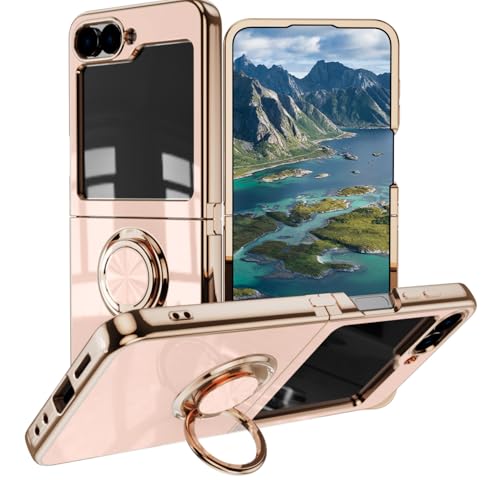Coque en silicone TPU plaqué antichoc rose pour Samsung Galaxy Z Flip 7 FE