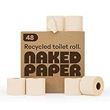 Naked Paper Recycled Toilet Roll (Pack of 48 Loo Rolls) – Unbleached Toilet Paper – Seriously Soft and Strong, 320 Sheets Each – Plastic-Free, Sustainably Produced and Safe for Delicate Skin