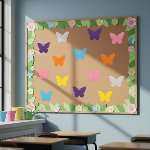 Image of Ireer 48 Pcs Large Foam Butterfly Cutouts 6 Inch Colorful Spring Bulletin Board Decoration Butterfly Shaped Cutouts for Spring Teacher Classroom DIY Crafts School Office Wall Decor
