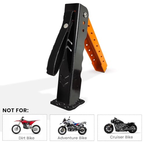 Image of Moto Jack for Bike Adjustable, Bike Stand for Chain Cleaning & Lubrication, Heavy Duty Motorcycle Wheel Roller & Paddock Stand Jack, Portable Puncture Repair Lifter, Motorcycles Upto 400kg