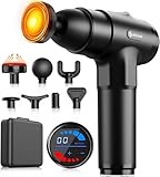 AERLANG Massage Gun with Heat Deep Tissue Back Massager Neck Massager for Pain Relief,Muscle Percussion Massage Gun, Birthday Gifts for Men Women Dad him Handheld Message Gun with 7Heads&Silent