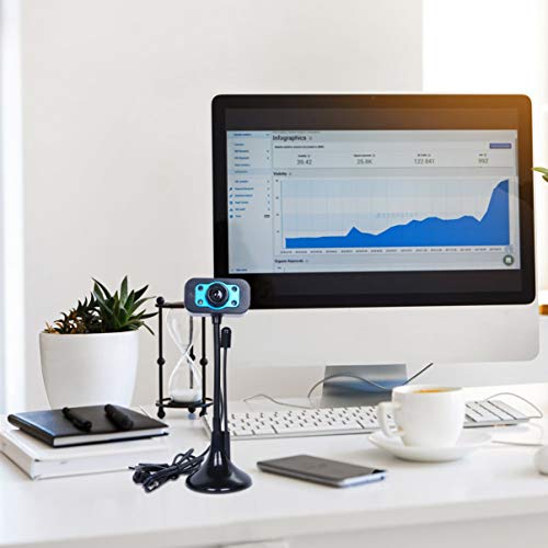 Lurrose Webcam Hd de Computador Com Suporte de Microfone Cí¢mera de Laptop Com Foco Automí¡tico Cí¢m