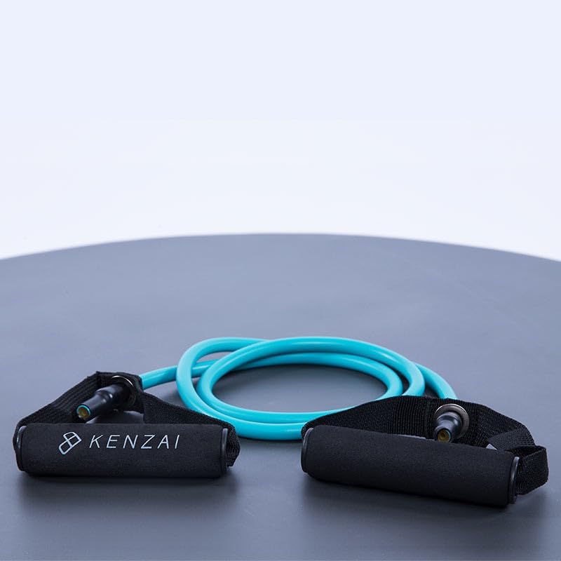 Miniatura 2 de Kenzai Juego de ejercicios de bandas de resistencia con asas, tubos de fitness multicolores, equipo de entrenamiento de fuerza para entrenamientos