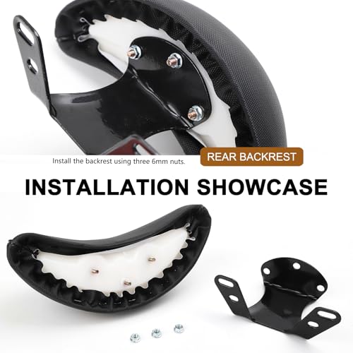 Image of Mokuo Motorcycle Rear Backrest Driver Backrest in Soft Sponge Material Compatible with Chinese GY6 Scooter Mopeds Jonway Sunl