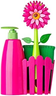 VIGAR Flower Power Set Sink with Dispenser, Plastic, Magenta and Green