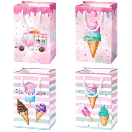 WERNNSAI Bolsas de regalo de helado, 16 bolsas de regalo de helado de verano para niñas y niños, bolsas de golosinas, cumpleaños, baby shower, verano, piscina, suministros de fiesta