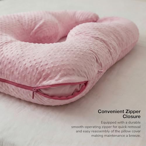 Image of BAYBEE Premium Pregnancy Pillow for Women | Maternity Pillows for Pregnancy Sleeping with 360 Full Body Support | Pregnancy Pillow with Removable Washable Cover & Zipper Closure for Easy Use (Pink)