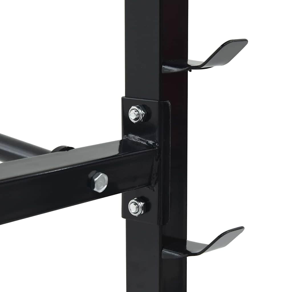 Hantel Rack Schwarz 99 x 45 x 95,5 cm aus pulverbeschichtetem Stahl, ideal für Homegym, Fitnessgerät, Kraftstation, platzsparendes Trainingsgerät, belastbar bis 300 kg