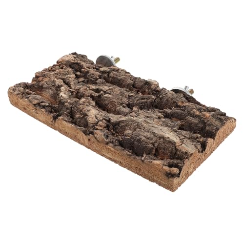 HIAKDOFT Percha para Pájaros de Corteza Natural de Color Beige Plataforma de Madera para Periquitos Agapornis y Loros Pequeños Accesorio para Jaulas
