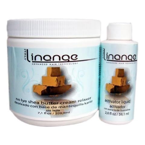 Linange No Lye Shea Butter Cream Relaxer & Activator liquid Single Application Big Sale!! Cover