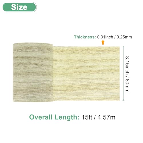 Image of M METERXITY 1-Roll Wood Grain Repair Tape, 3.15in x 15ft Textured Realistic Self-Adhesive Wood Floor Tape Contact Paper for Furniture /Floors /Home [Light Gray Oak]