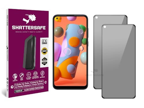 Image of Anti-Spy Privacy Tempered Glass Compatible For Samsung Galaxy A11 / M11 [Pack of 2]. 9H Hardness, Anti-Scratch, Edge-to-Edge Protection With Easy Installation Kit & Case Friendly Fit.