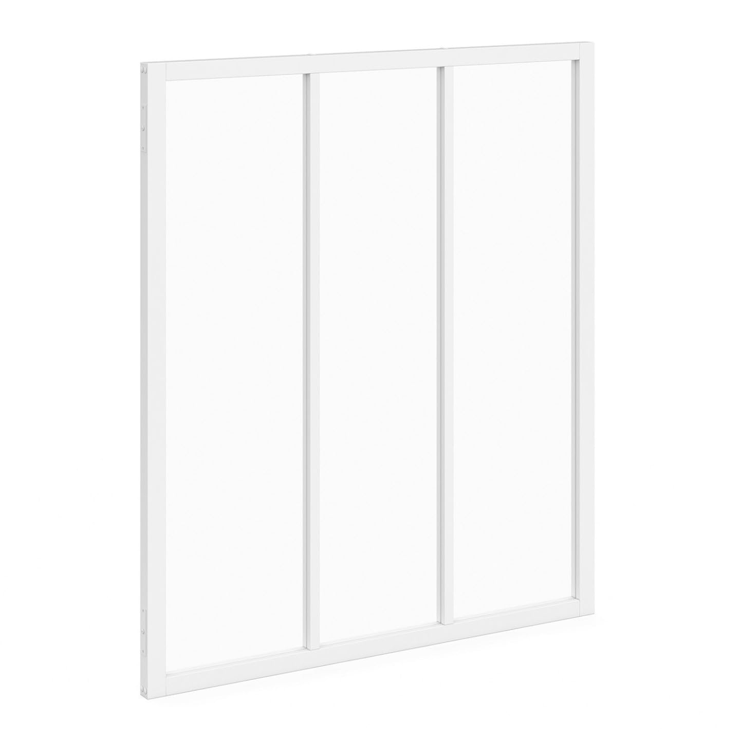 IDMarket - Verrière Atelier 3 vitrages L. 93 x H. 108 cm en métal Blanc et Verre trempé