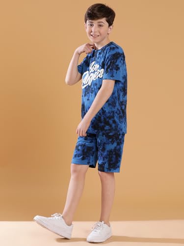 Image of Li'l Tomatoes Boys 100% Cotton Night Suit | Summer T-Shirt & Shorts Sleepwear Set | Soft & Breathable | 7-16 Years