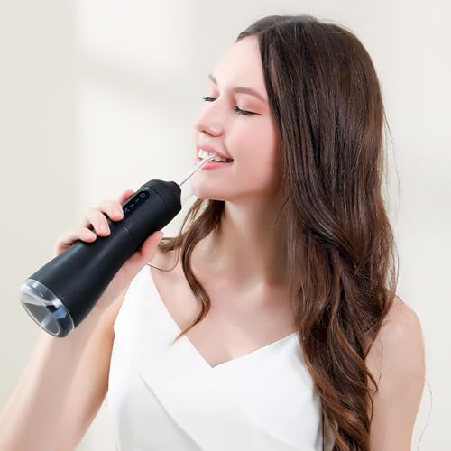 Elektrische Zahnseide, kabellos, für Zähne, 3 Modi, 4 Strahlspitzen, Reinigung und Zahnseide, tragbar, Zahnseide, Mundwasser, Zahnseide, Zahnseide, wiederaufladbar, für Reisen und Erwachsene – Bild 8