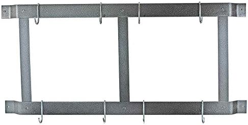 Rogar Ultimate Wall Mounted Pot Rack Vertical/Horizontal in Black