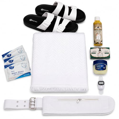 Advanced Microfiber Hajj & Umrah Ihram Set with Slippers, Be...