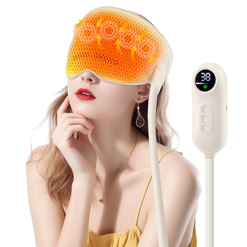 Electric Head Massager,360°Deep Compress Head Massage & Eye Heating,3 Massage Modes and 5 Temperature Levels,Headache Relief,Stress Relaxation & Sleep Aid,Gift for Women,Men