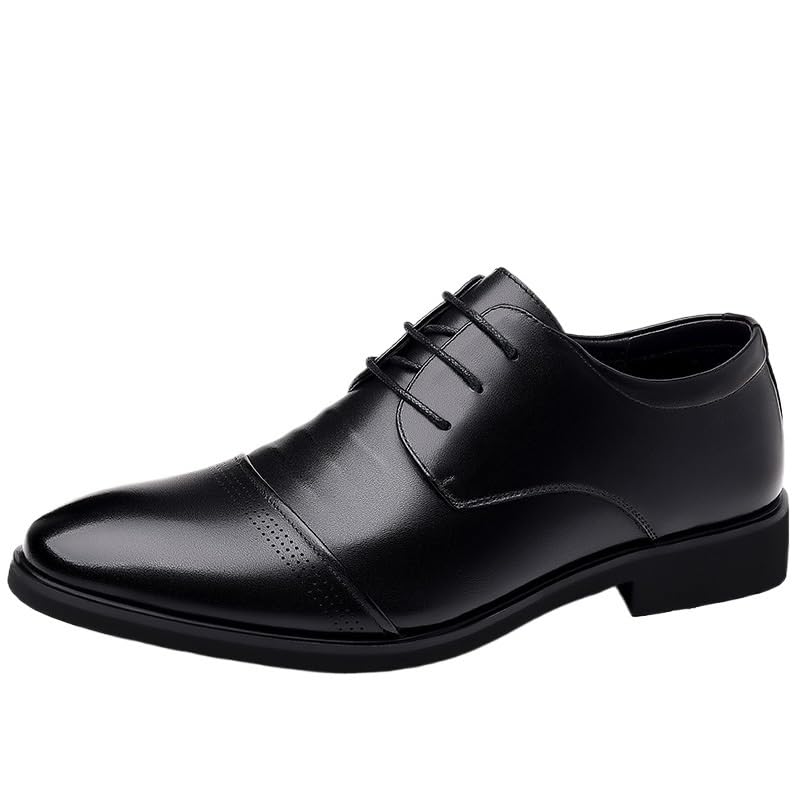 Men's Casual Business Oxford Dress Shoes Men Modern Pointed Toe Leather Casual Scale Pattern Comfort Formal Shoes Comfort Hand Stitched Formal Derby Shoes