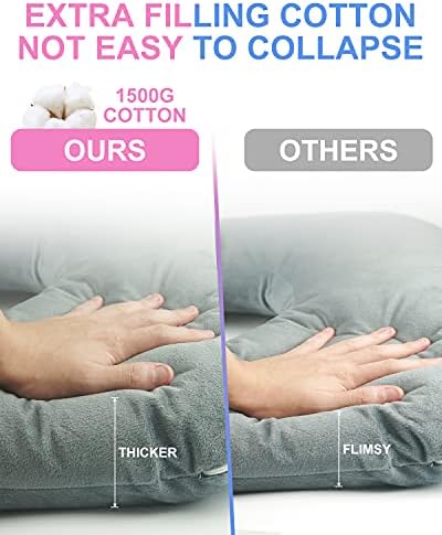 MOXTOYU Pregnancy Pillow, Size 51" Maternity Pillow for Sleeping, 100%Cotton Breathable U-Shaped Pillow to Support Legs Back Hips, Full Body Pillow Large Blue and Pink Velvet(With Replacement Cover)