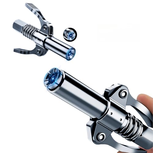 FJXBYWM 2PCS Grease Gun Coupler Grease Gun Lock Coupler, Grease Gun Tips Locking Grease Joint Fittings Compatible with All Grease Guns, Suitable for Automobiles, Ships Industrial Machinery Etc.
