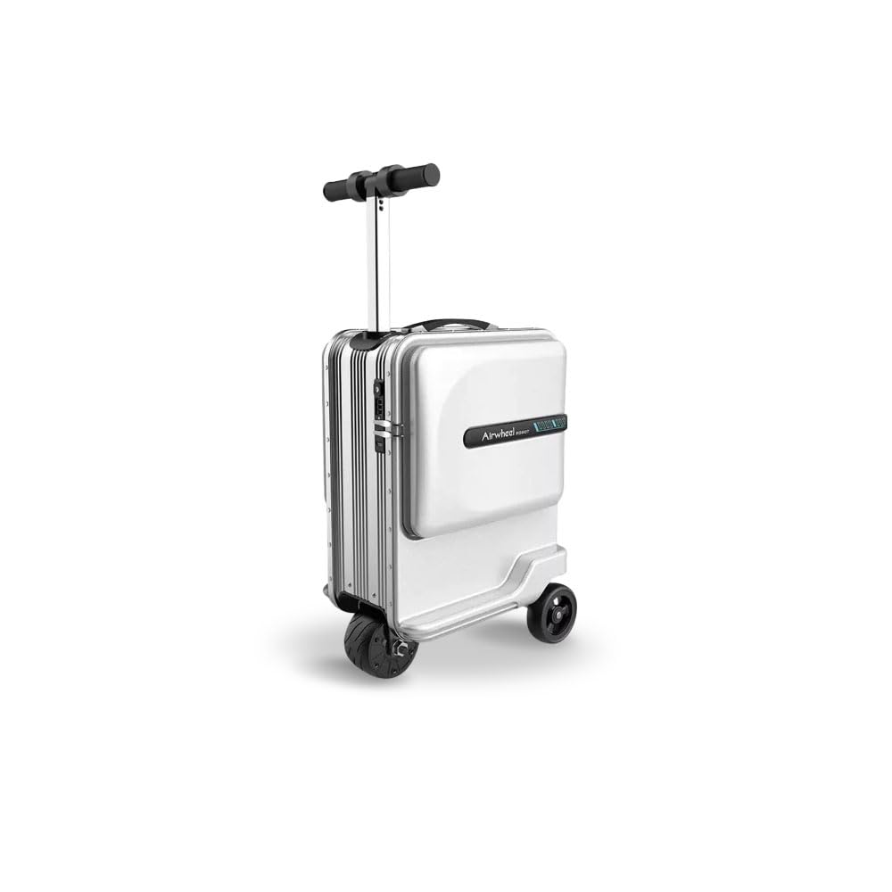 Airwheel SE3MiniT Electric Scooter Suitcase - Silver | 26L Compact Travel Luggage, Motorized Electric Luggage Scooter for Convenient and Fast Travel with Removable Battery