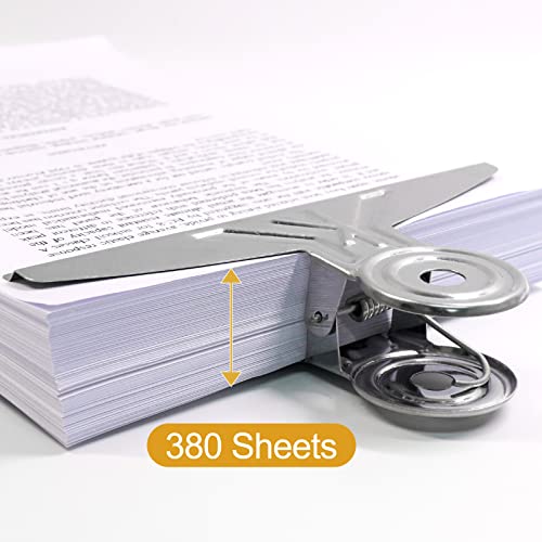 Coideal Extra Large Bulldog Clips, 2 Pcs 20cm Jumbo Silver Bull Paper Clips Stainless Steel Metal File Binder Clamps for Office School image 1