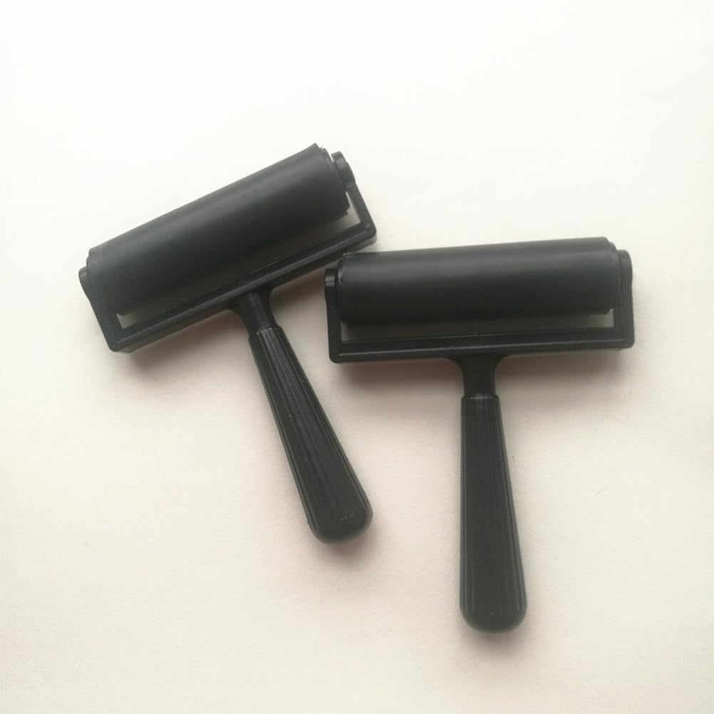 VILLCASE Printmaking Roller Rubber Brayer 5.90X3.93In Detachable Handle for Smooth Ink Application in Block Printing and Craft Projects