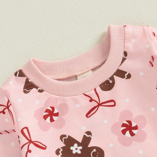 DuAnyozu Toddler Baby Girl Christmas Outfit Santa Crewneck Sweatshirt Long Sleeve Shirt Pants Infant Fall Winter Clothes4