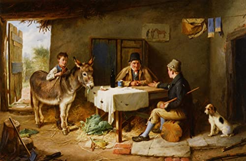 Toile moderne d'un âne de Charles Hunt, reproduction artistique élégante en 60x90cm