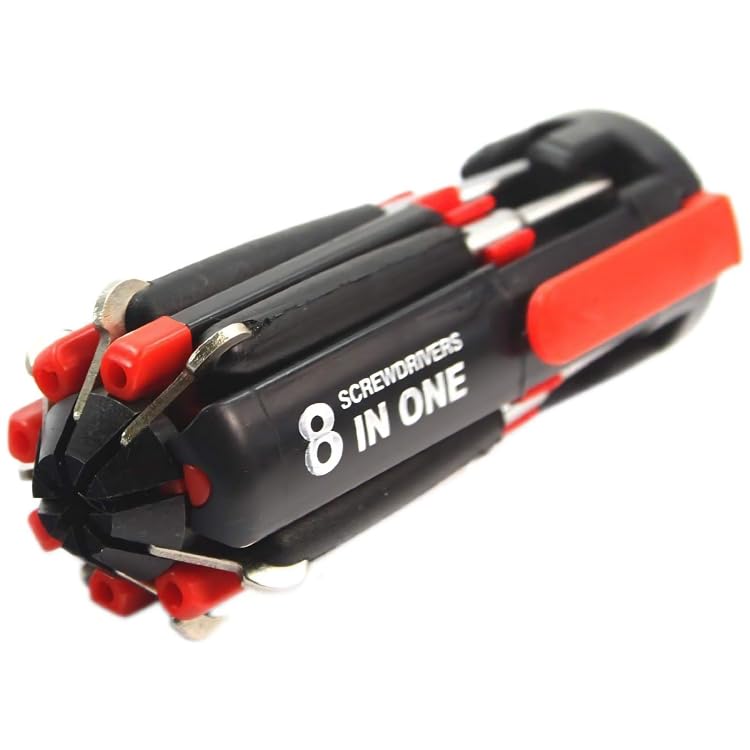 8 in 1 Multi-Function Screwdriver Kit | Tool Kit Set with LED Portable Torch | Screwdriver Set (batteries are not included)