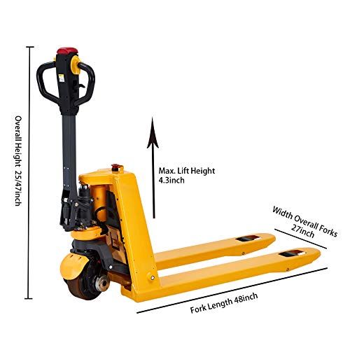 Xilin Electric Powered Pallet Jack 3300lbs Capacity Lithium Battery Mini Type Walkie Pallet Truck 48\"x27\" Fork Size