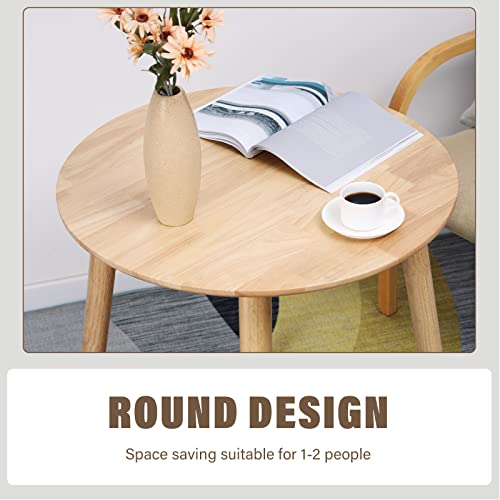 Ogmill 28.3" Small Dining Table Round For 2, Kitchen Dinner Table Rustic Wood Dining Table #TOP5