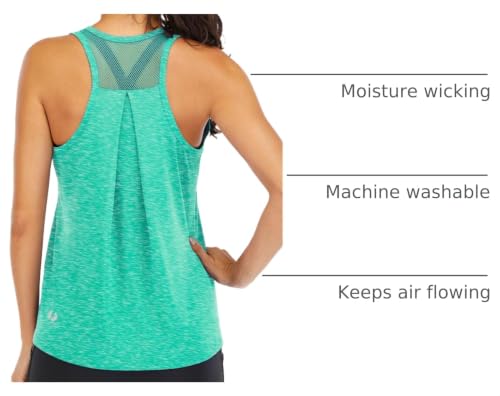 Image of ICTIVE Workout Tops for Women Loose Fit Racerback Mesh Backless Muscle Tank Running Shirts