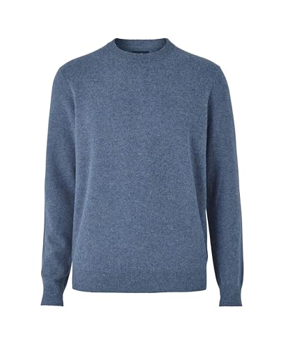 Pull col rond contre le froid en maille fine mérinos douce et cachemire homme