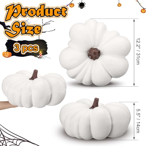 Calabazas artificiales de espuma sintetica decoracion otoño Halloween casa 3