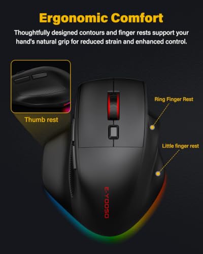 Mouse inalámbrico Bluetooth Fio3 con DPI ajustable y batería recargable 2