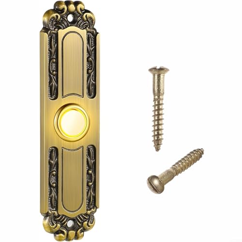 LED Light Door Bell Wired, Heavy Duty Doorbell Push Button Metal, Waterproof Replacement Doorbell Button,Door Bells for Home Front Door, with Screws