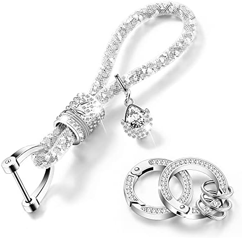 Frienda Bling Keychain for Women Gifts Car Wristlet Key Chains Crystal Lanyard Rhinestone Fob DIY Crafts