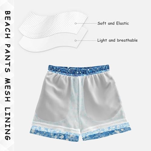 Pigsaly Boys Swim Trunks Sky Ocean Sea Blue Gradient Glitter Boys Board Shorts Swimsuit Swimwear Summer Bathing Suit 2T4