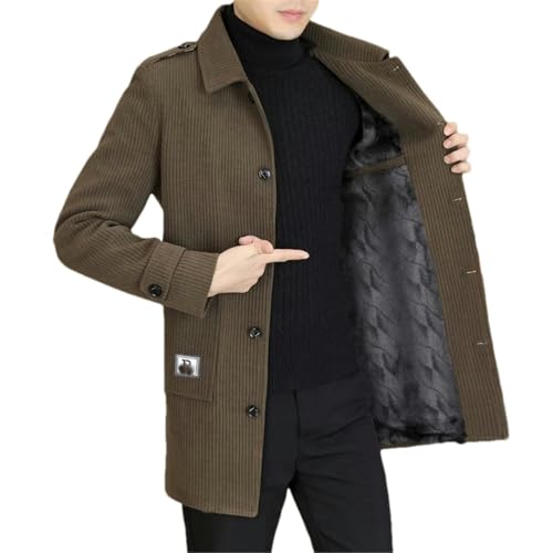 Trench en laine pour homme manteau d'hiver coupe ajustée