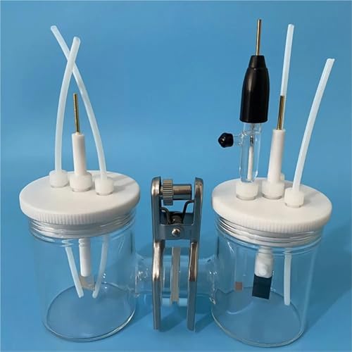 sujeniir H-Type Interchangeable Membrane Electrolytic Cell Sealed Electrolytic Cell for Cup Microbial Two Chamber Reactor(500ML)