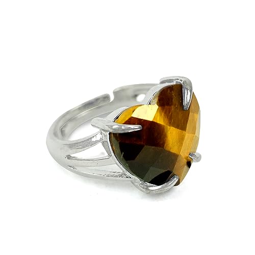 Image of Reiki Crystal Products Adjustable Rings, Amethyst, Black tourmaline, Goldstone brown, Green Jade, Lapis Lazuli, Opalite, Red Jasper, Rose Quartz, Tiger eye, Gemstone Ring